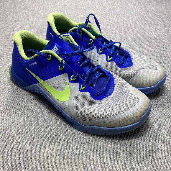 Nike Metcon‎ 2 Women.FlyKnit 9.5 Blue/Grey Athletic CrossFit Sneakers 82191-003 - Picture 1 of 16